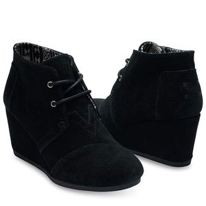 Toms black Boot Wedges